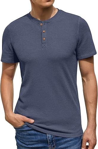 Pack Of 2 WAFFLE HENLEY T-Shirts ( Black & Navy )