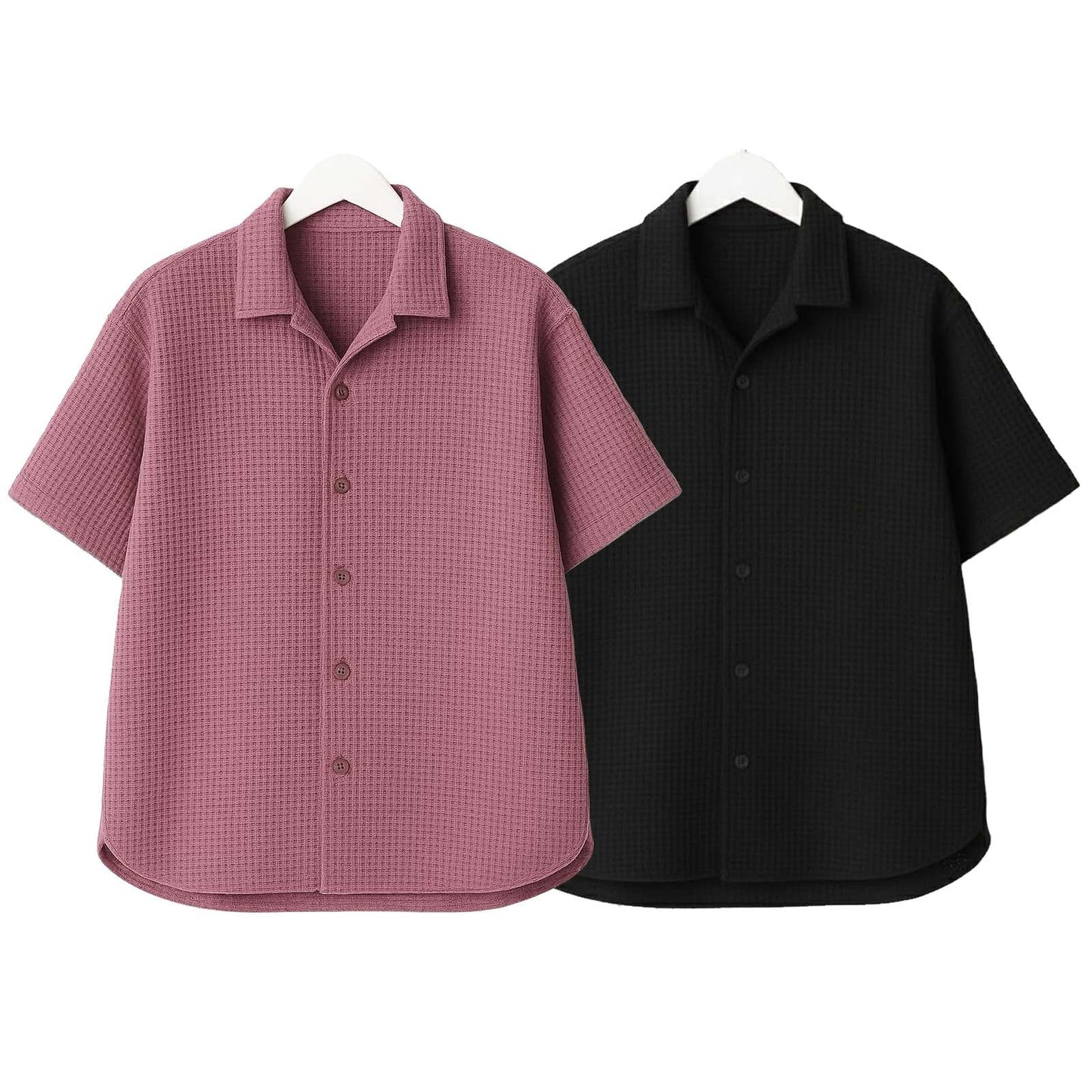 Pack of 2 Waffle Cuben Collar ( Lalic & Black )